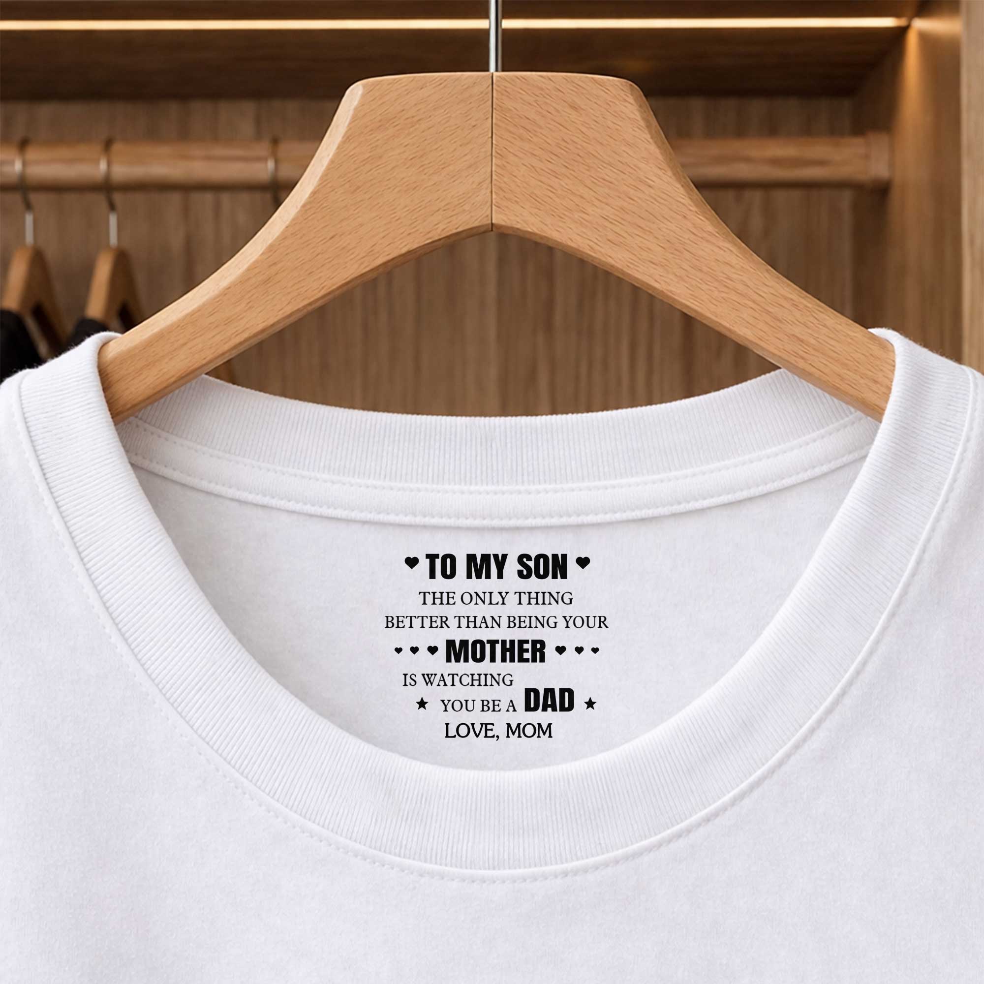 Personalized T-Shirt Custom Inside Neck Print Gift for Son Basic Shirt, Print inside back collar GradoCreations