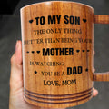 Personalized Wooden Mug for Son Custom Message Gift Wooden Mug GradoCreations