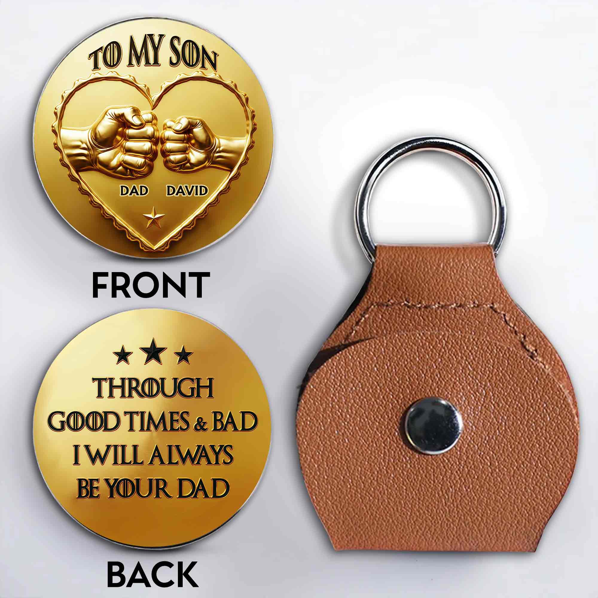 Personalized Custom Pocket Hug Gift for Daughter Fist Bump Heart Token Pocket Hug GradoCreations