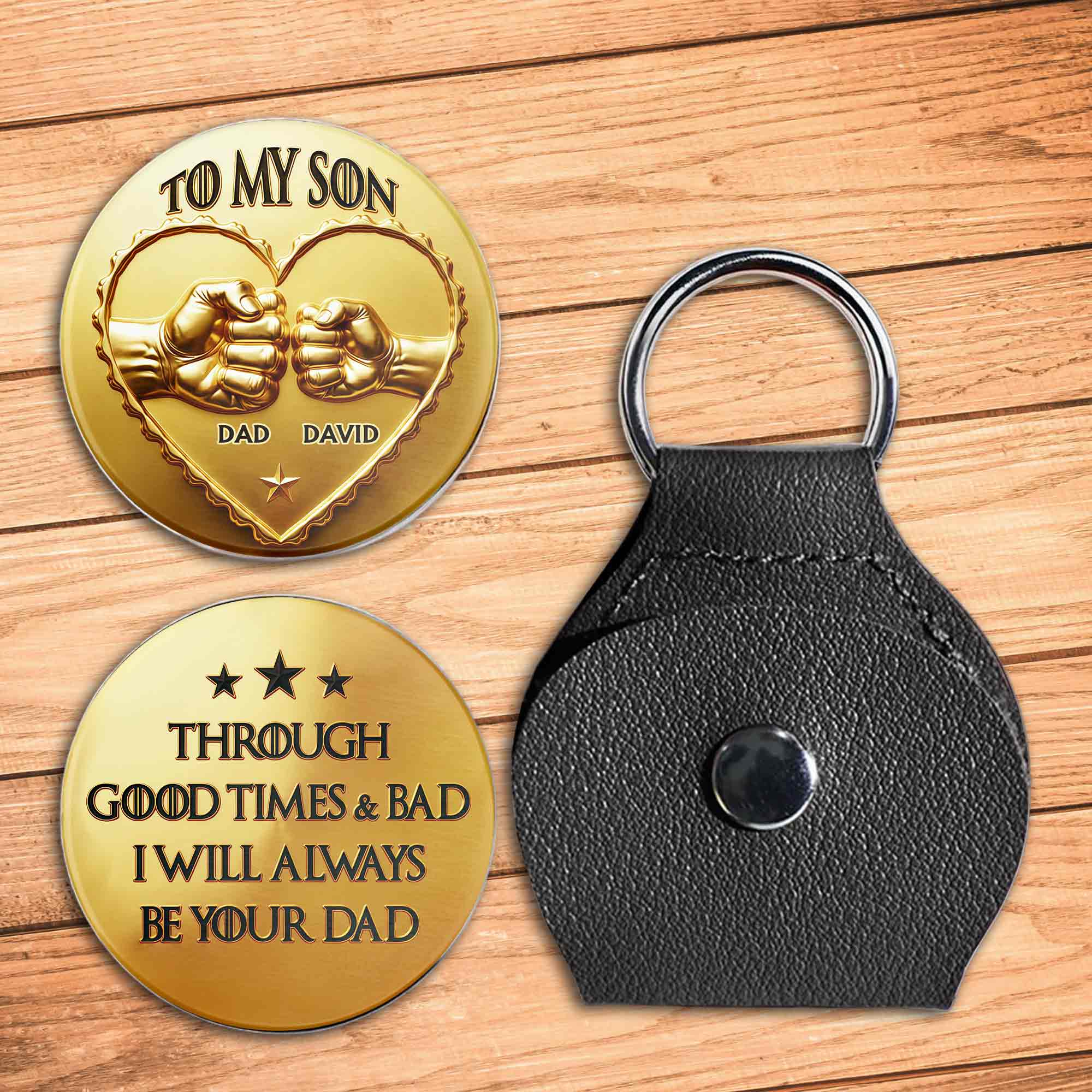 Personalized Custom Pocket Hug Gift for Daughter Fist Bump Heart Token Pocket Hug GradoCreations