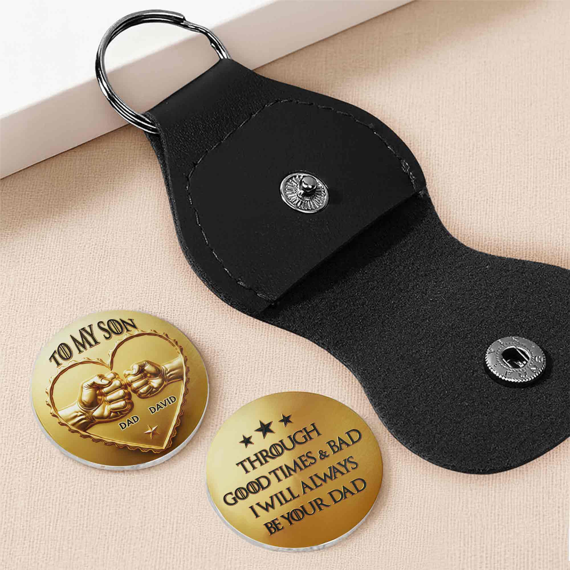 Personalized Custom Pocket Hug Gift for Daughter Fist Bump Heart Token Pocket Hug GradoCreations