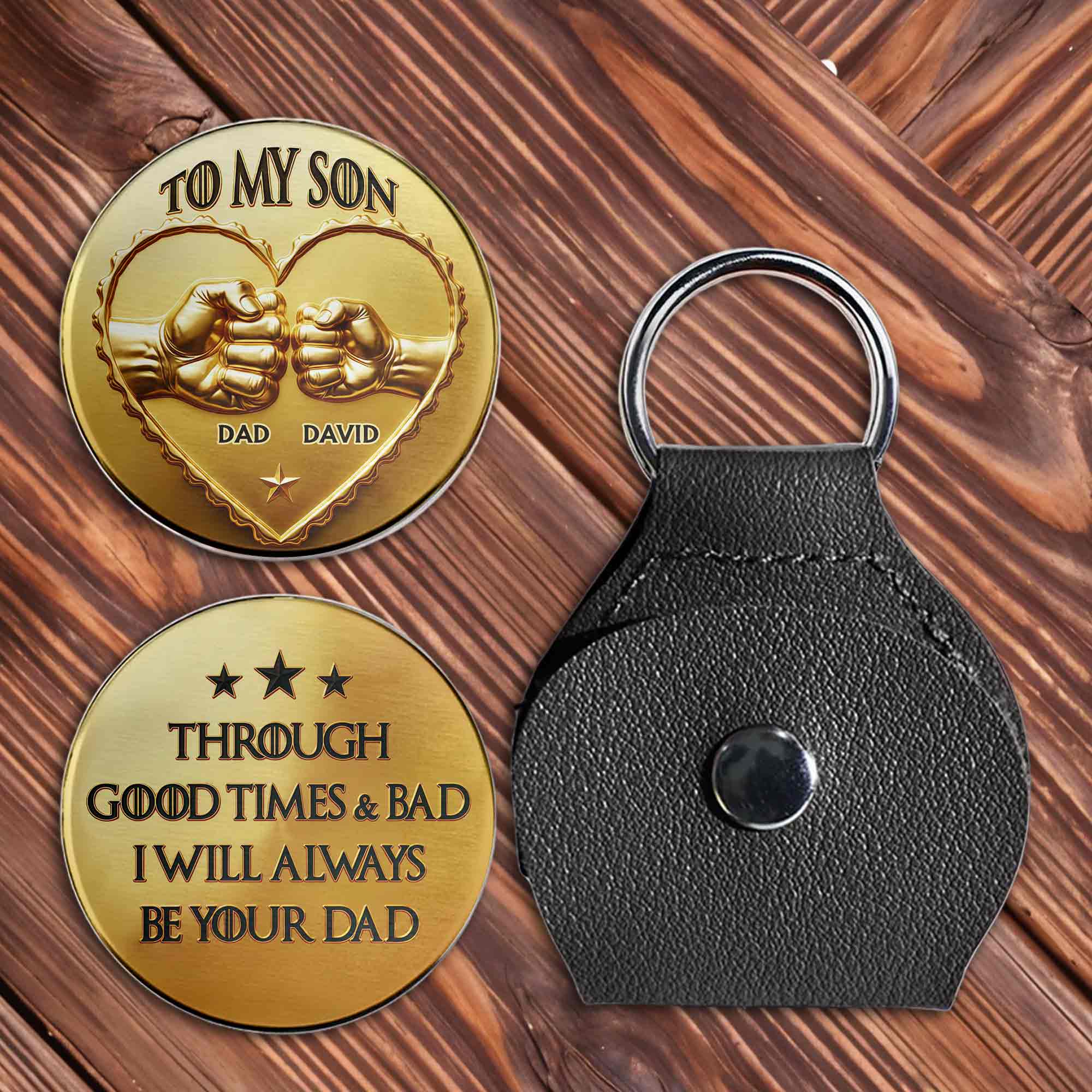Personalized Custom Pocket Hug Gift for Daughter Fist Bump Heart Token Pocket Hug GradoCreations