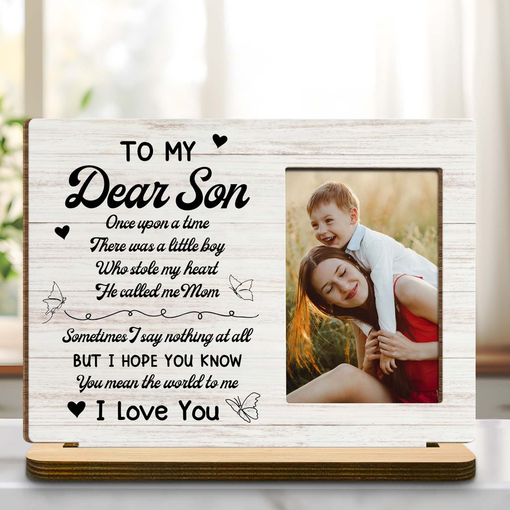 Personalized Custom Wood Plaque for Son with Hearts & Butterflies Wood Plaque GradoCreations