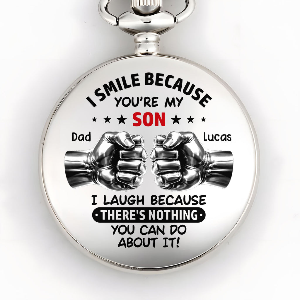 Personalized Silver-Plated Pocket Watch Custom Gift for Son Pocket Watch GradoCreations