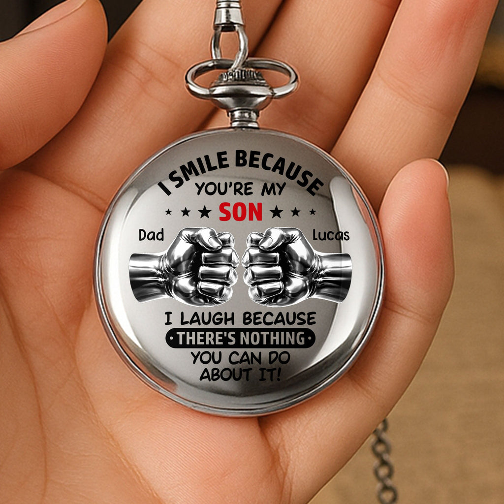 Personalized Silver-Plated Pocket Watch Custom Gift for Son Pocket Watch GradoCreations