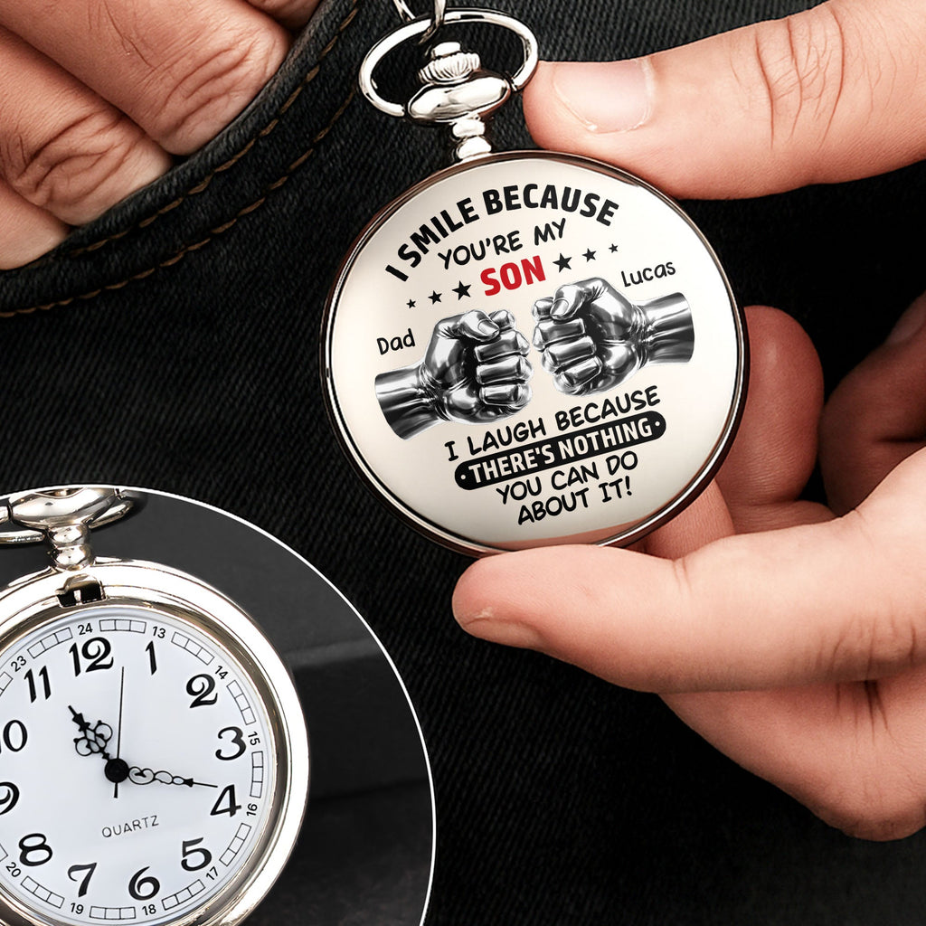 Personalized Silver-Plated Pocket Watch Custom Gift for Son Pocket Watch GradoCreations