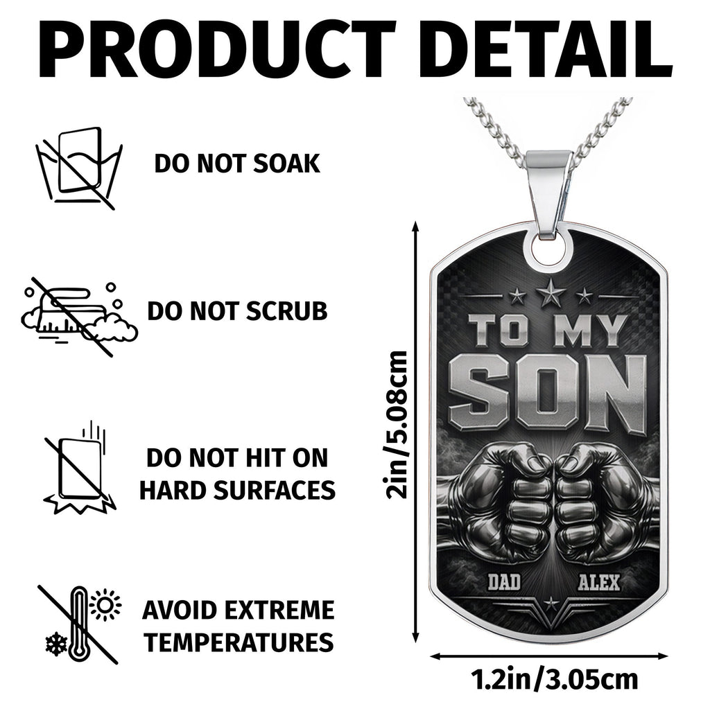 Personalized Dog Tag Necklace Custom Keepsake for Son