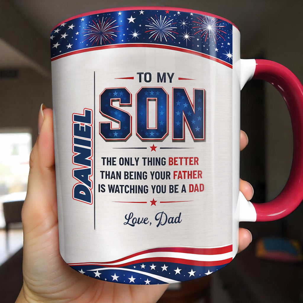 Personalized Accent Mug Custom Message for Son Gift Accent Mug GradoCreations