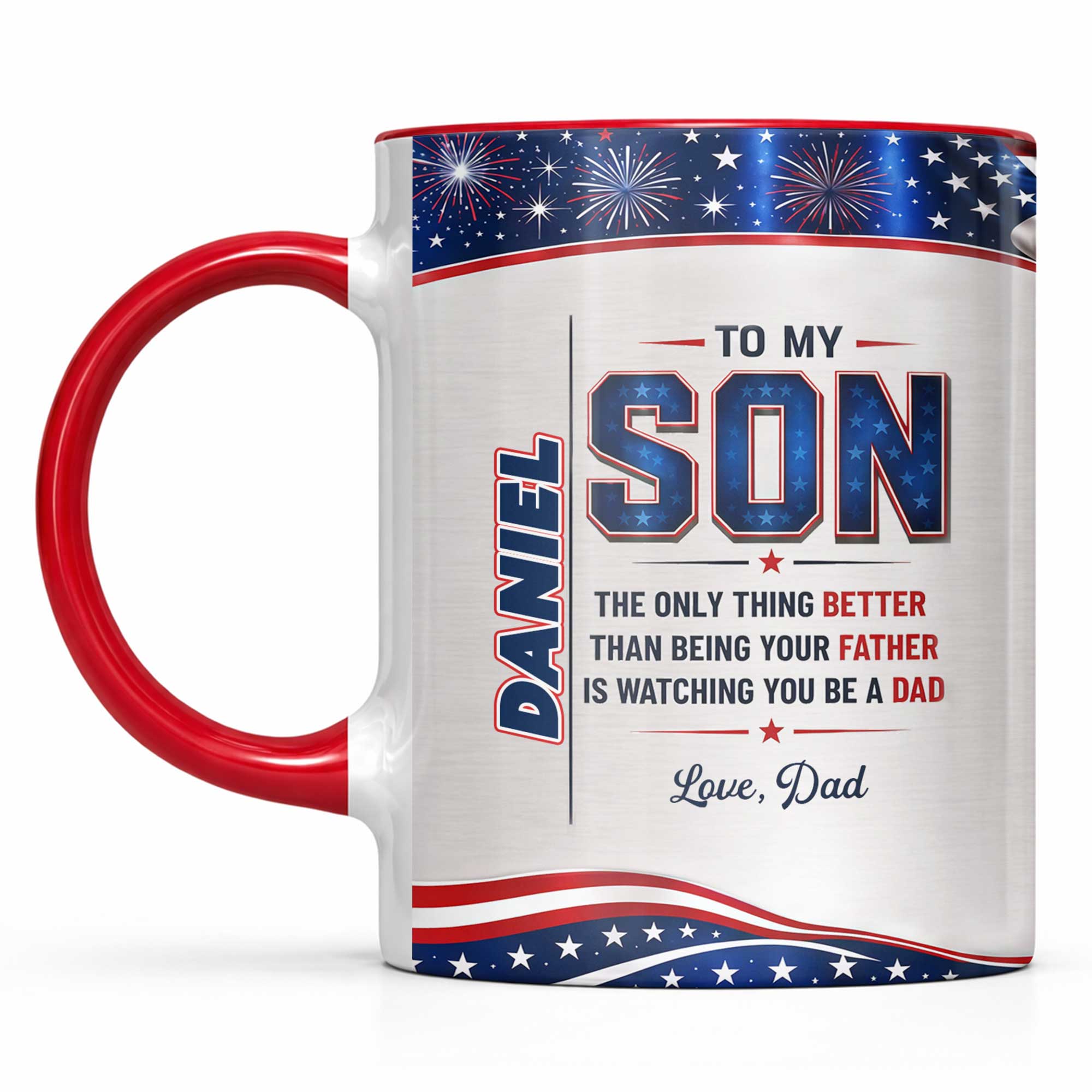 Personalized Accent Mug Custom Message for Son Gift Accent Mug GradoCreations