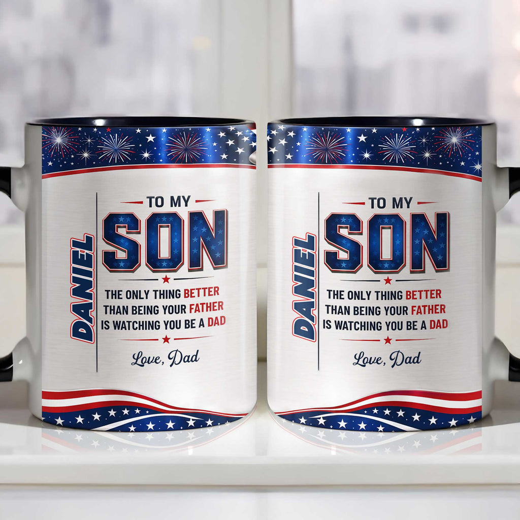Personalized Accent Mug Custom Message for Son Gift Accent Mug GradoCreations