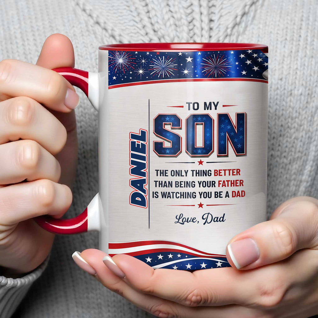 Personalized Accent Mug Custom Message for Son Gift Accent Mug GradoCreations