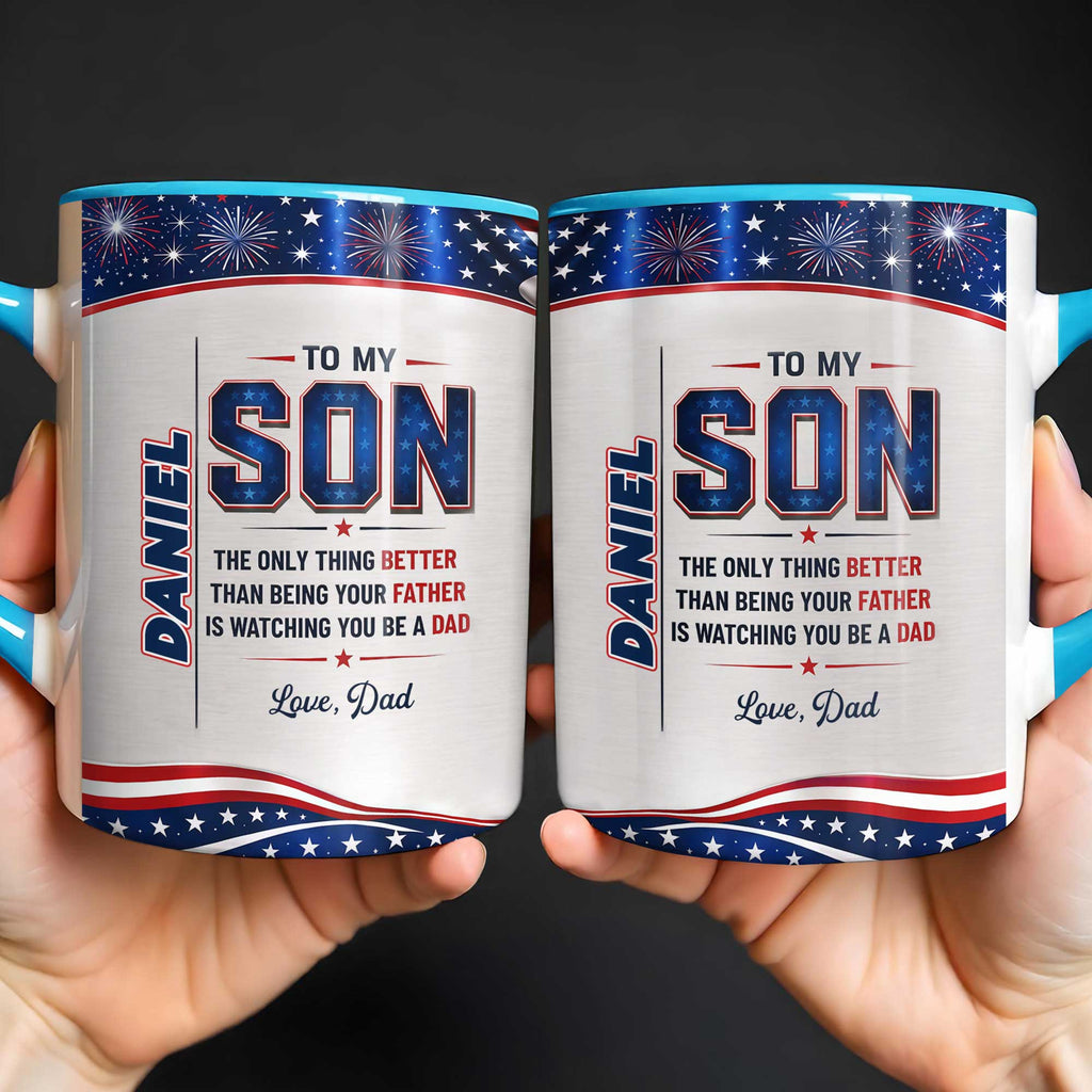 Personalized Accent Mug Custom Message for Son Gift Accent Mug GradoCreations