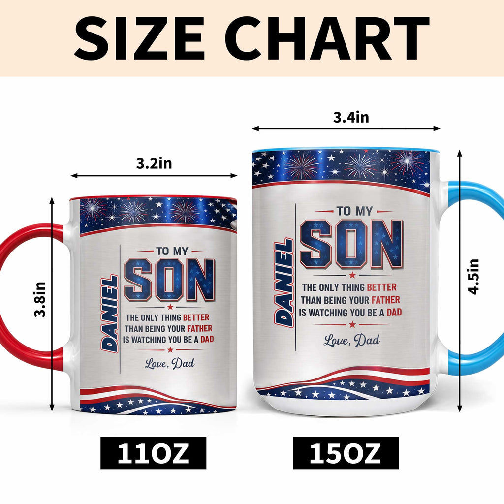 Personalized Accent Mug Custom Message for Son Gift Accent Mug GradoCreations