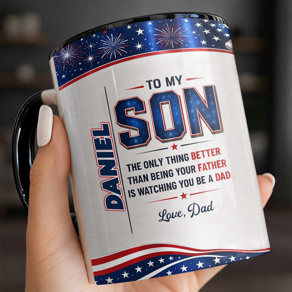 Personalized Accent Mug Custom Message for Son Gift Accent Mug GradoCreations