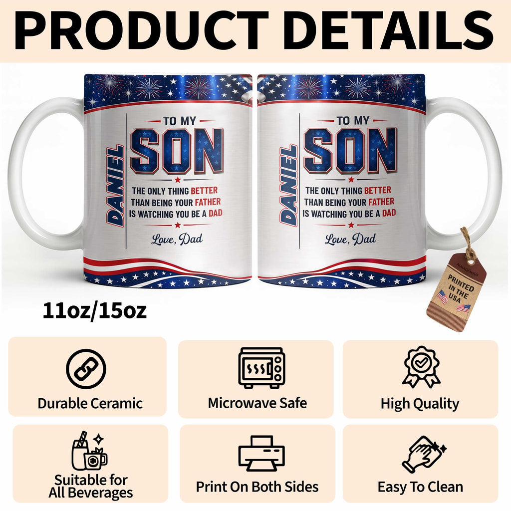 Personalized Edge-to-Edge Coffee Mug Custom Gift for Son Edge-to-edge Mug GradoCreations