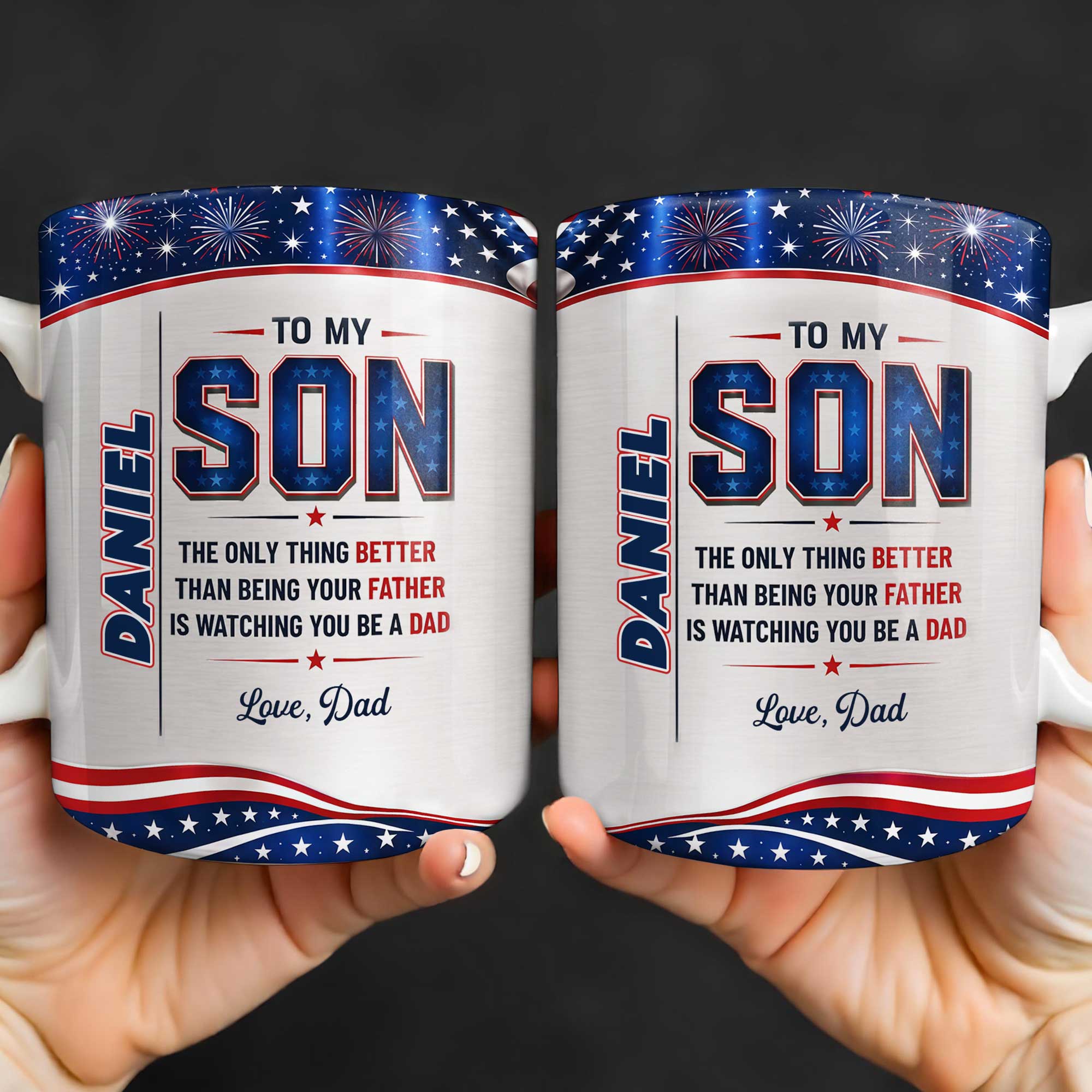 Personalized Edge-to-Edge Coffee Mug Custom Gift for Son Edge-to-edge Mug GradoCreations
