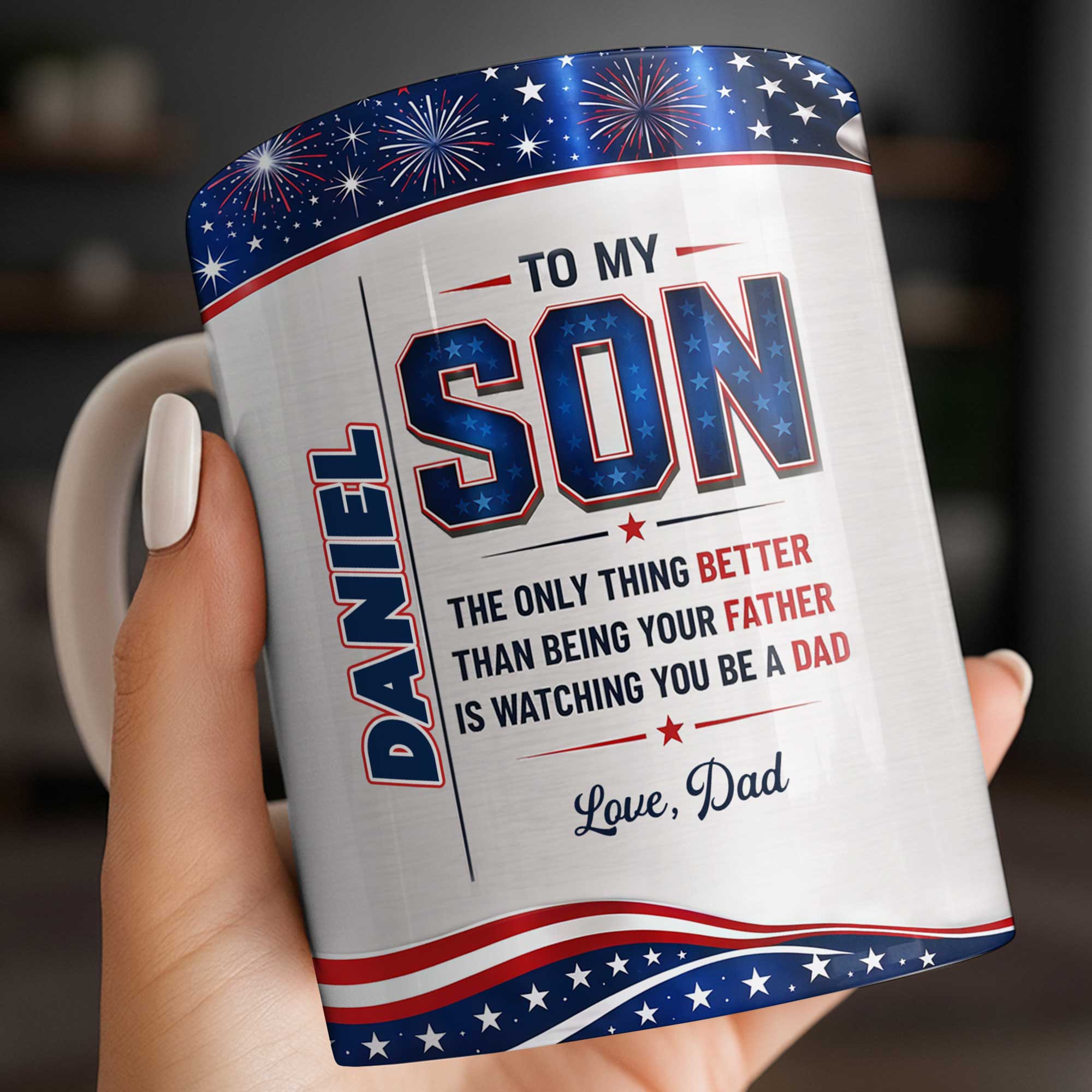 Personalized Edge-to-Edge Coffee Mug Custom Gift for Son Edge-to-edge Mug GradoCreations