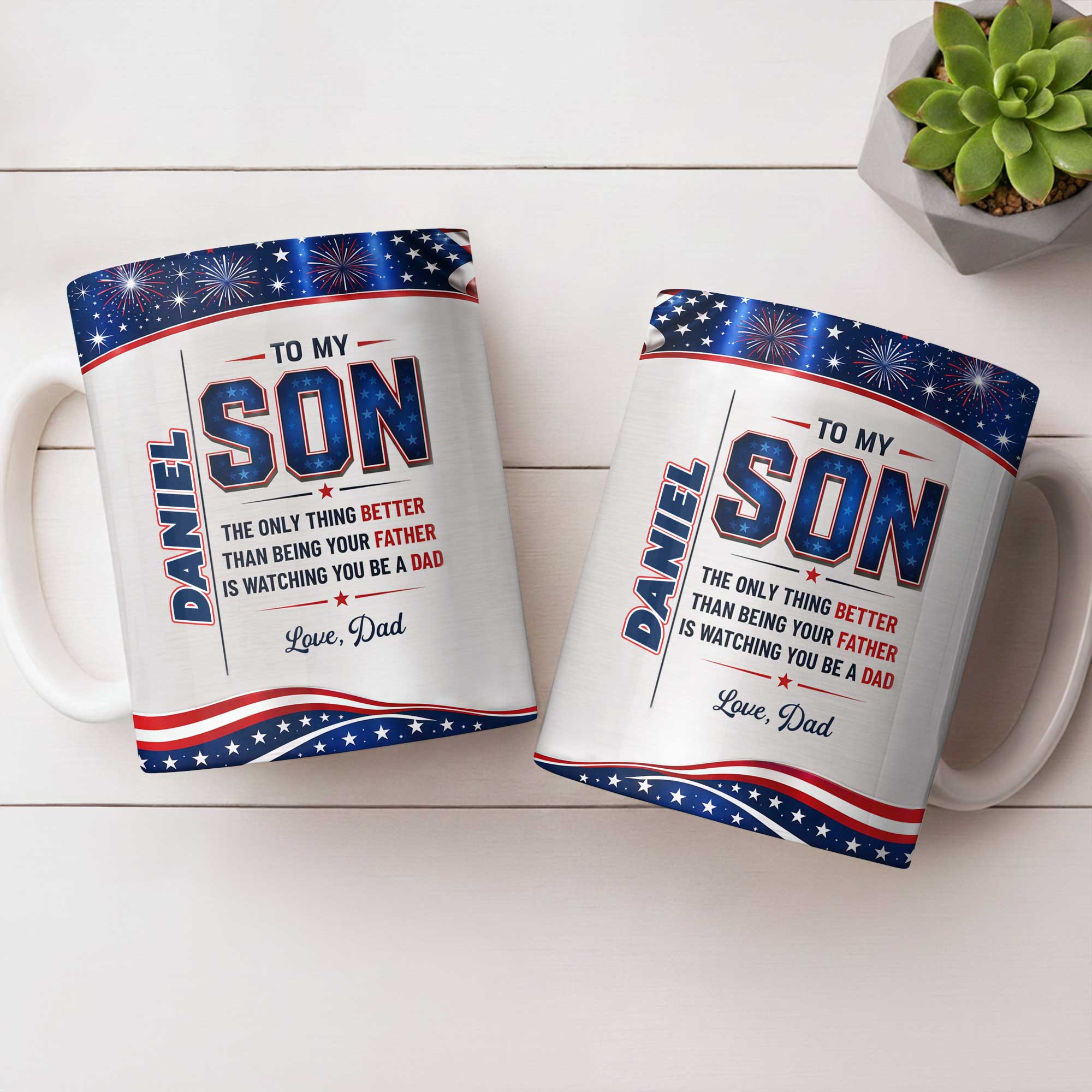 Personalized Edge-to-Edge Coffee Mug Custom Gift for Son Edge-to-edge Mug GradoCreations