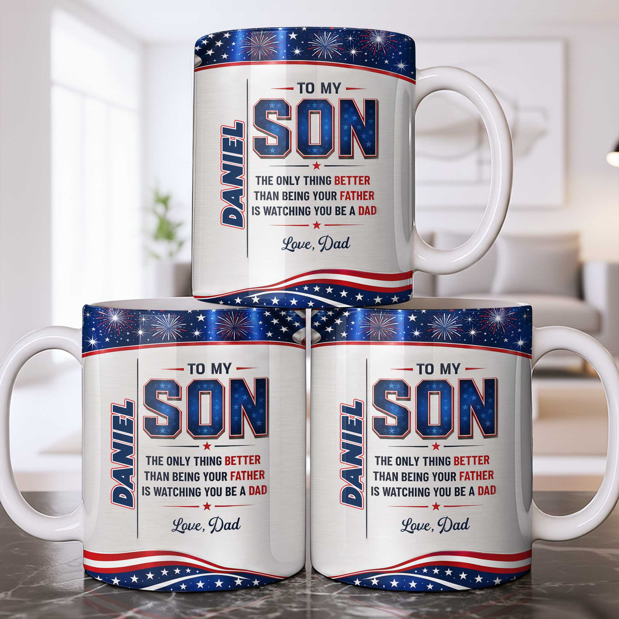 Personalized Edge-to-Edge Coffee Mug Custom Gift for Son Edge-to-edge Mug GradoCreations