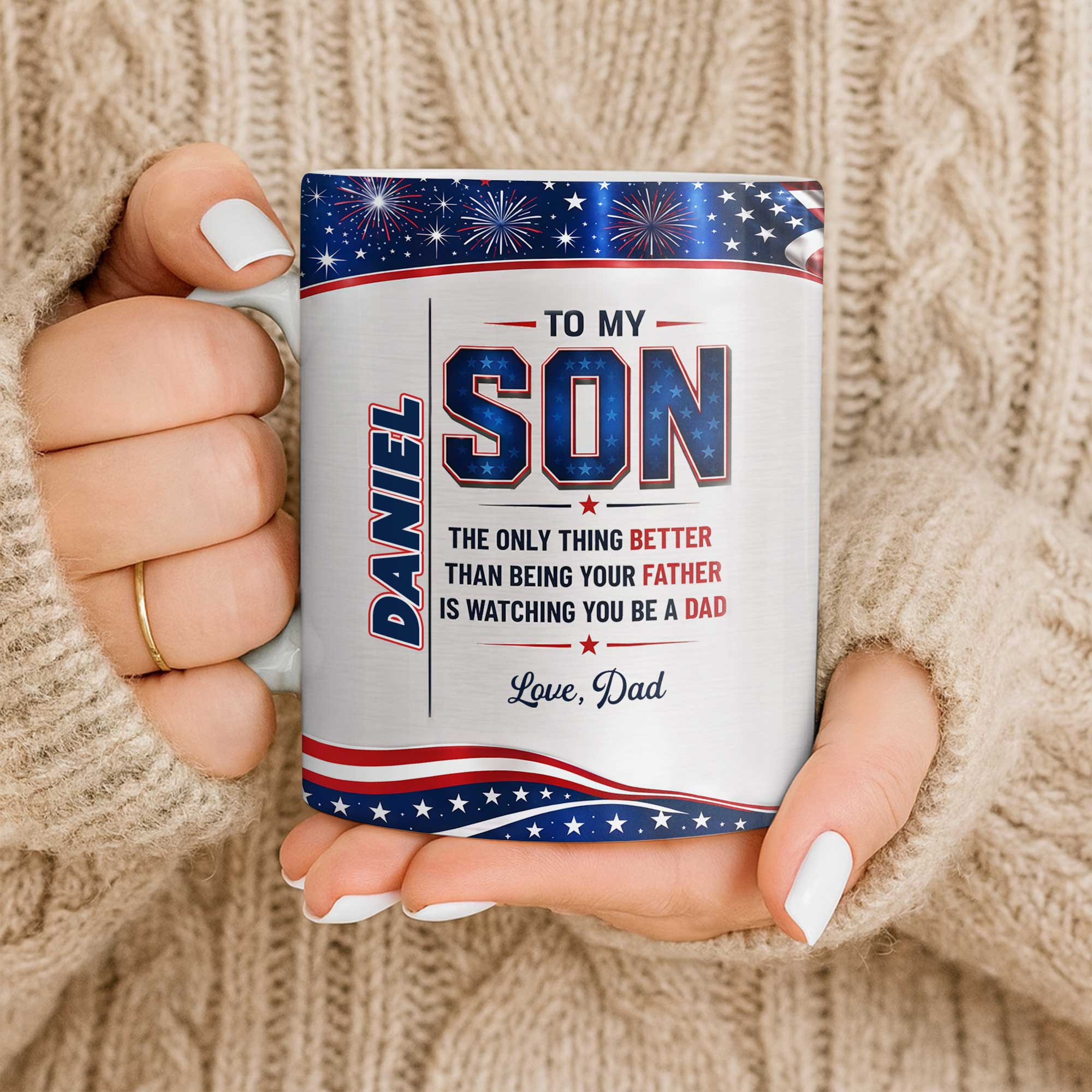 Personalized Edge-to-Edge Coffee Mug Custom Gift for Son Edge-to-edge Mug GradoCreations