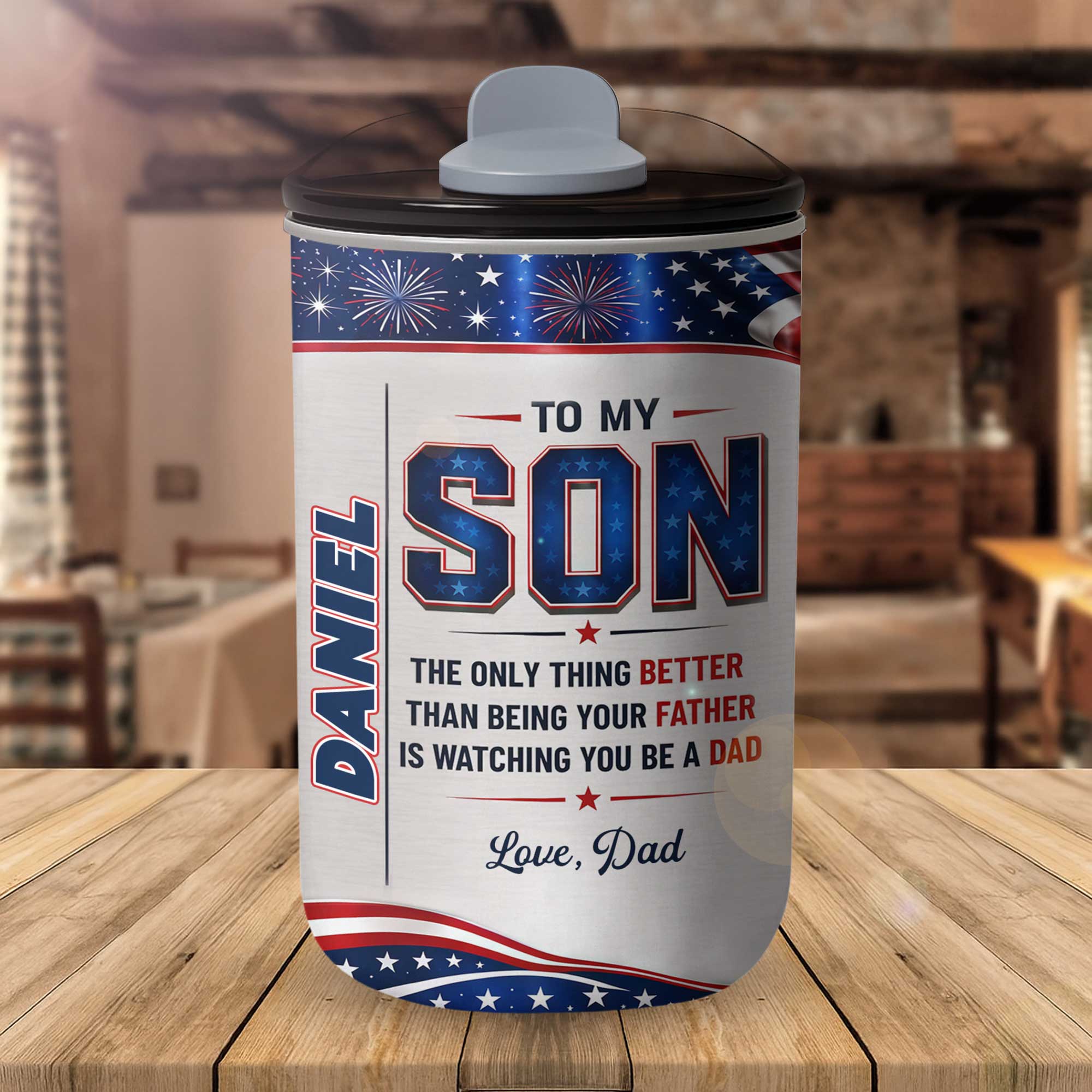 Personalized 10oz Tumbler Custom Name Patriotic Gift for Son 10oz tumbler GradoCreations