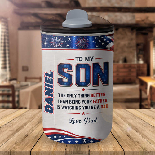 Personalized 10oz Tumbler Custom Name Patriotic Gift for Son 10oz tumbler GradoCreations