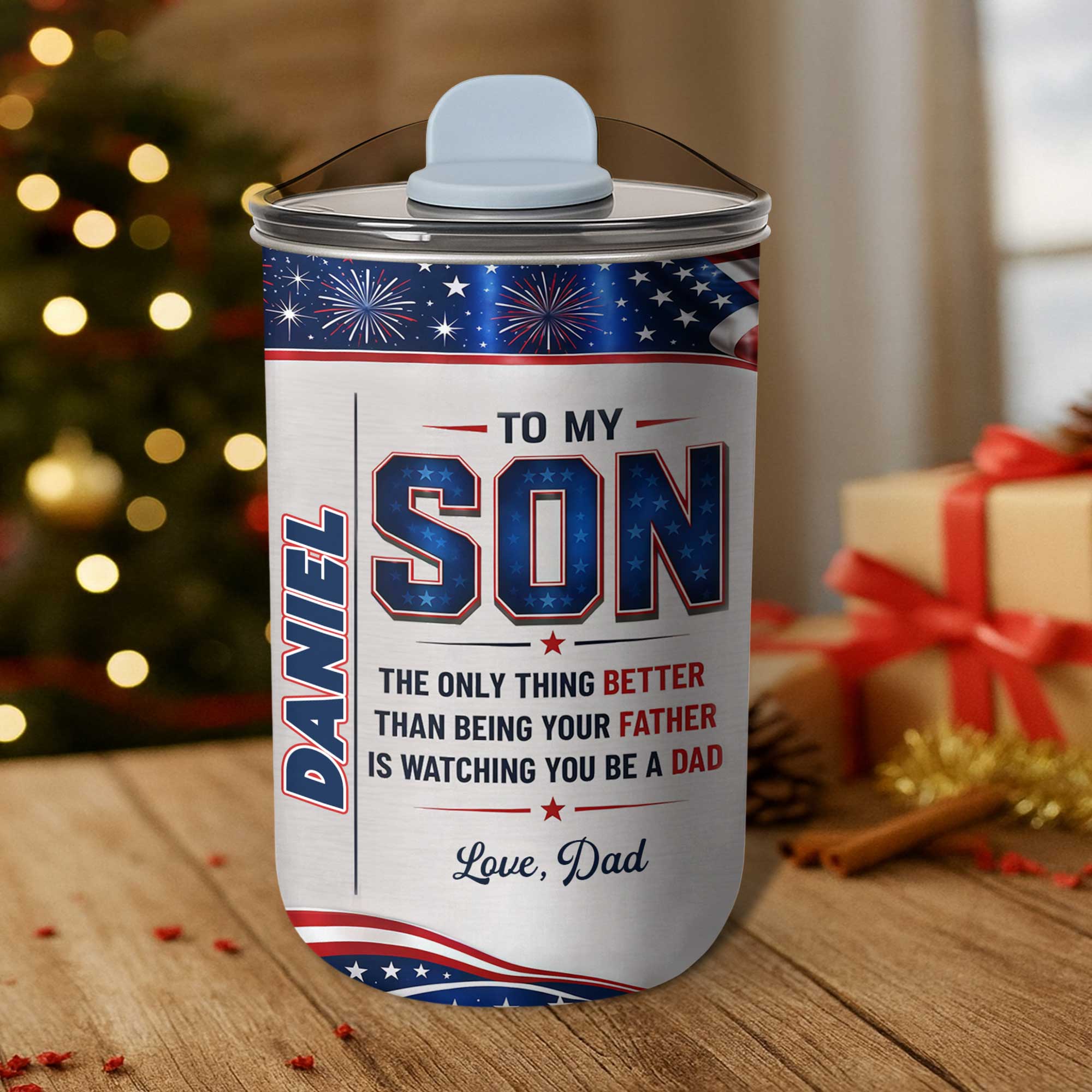 Personalized 10oz Tumbler Custom Name Patriotic Gift for Son 10oz tumbler GradoCreations