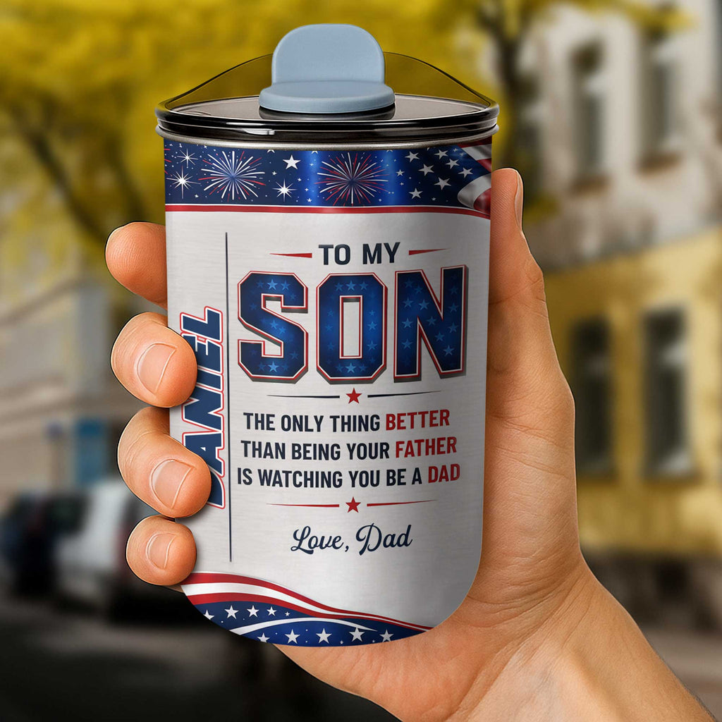 Personalized 10oz Tumbler Custom Name Patriotic Gift for Son 10oz tumbler GradoCreations