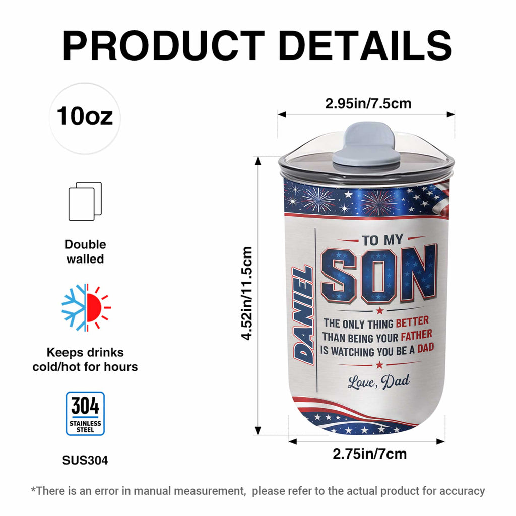 Personalized 10oz Tumbler Custom Name Patriotic Gift for Son 10oz tumbler GradoCreations