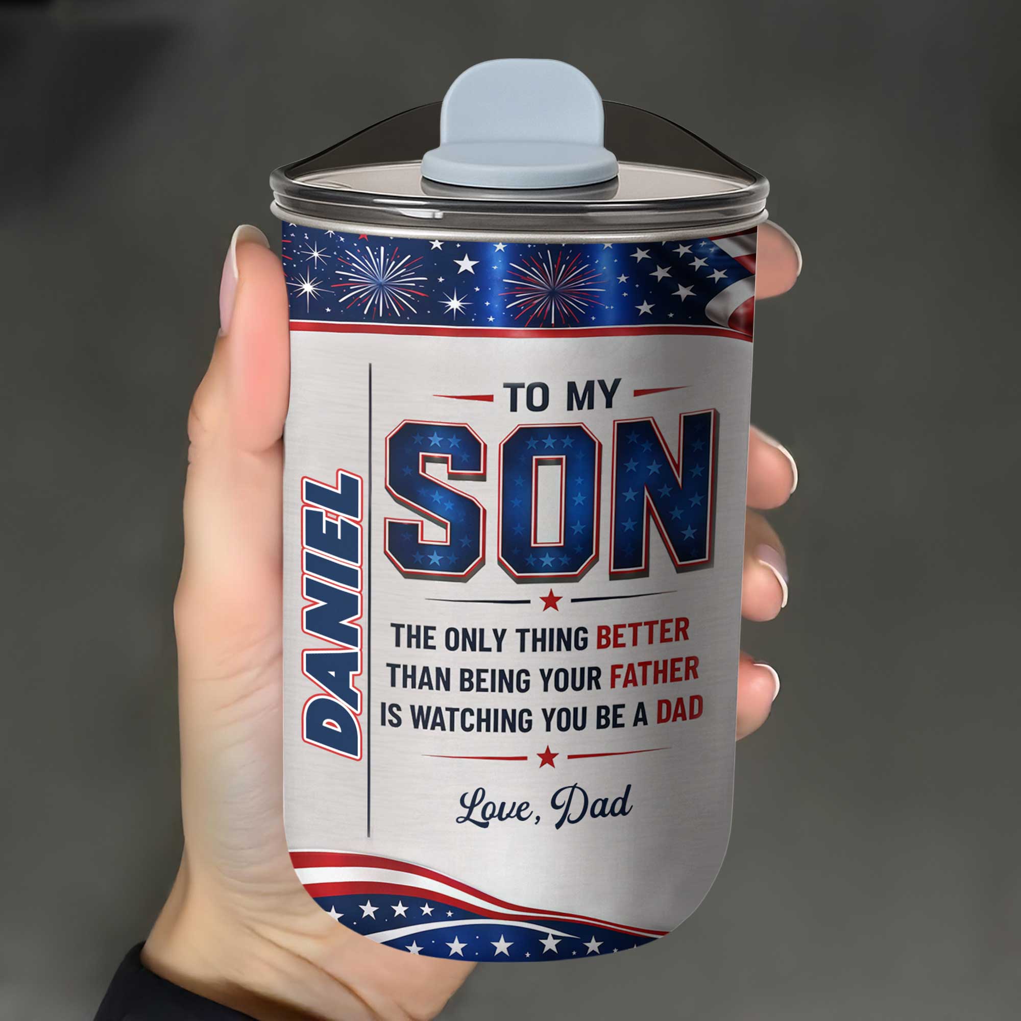 Personalized 10oz Tumbler Custom Name Patriotic Gift for Son 10oz tumbler GradoCreations