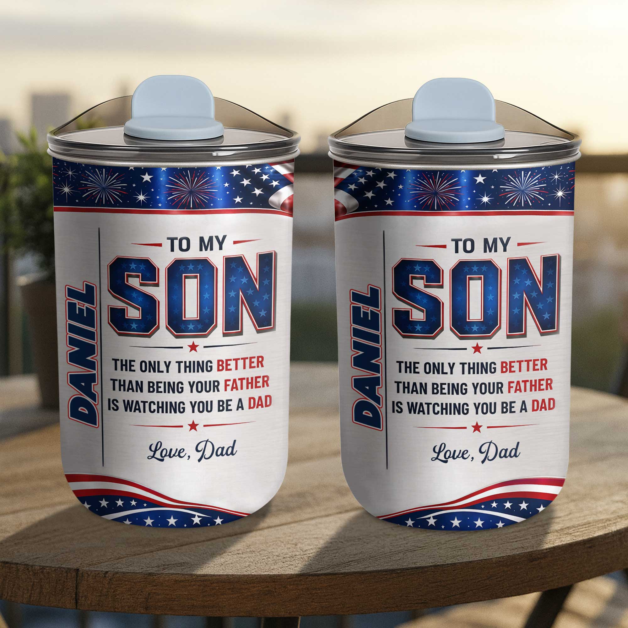 Personalized 10oz Tumbler Custom Name Patriotic Gift for Son 10oz tumbler GradoCreations