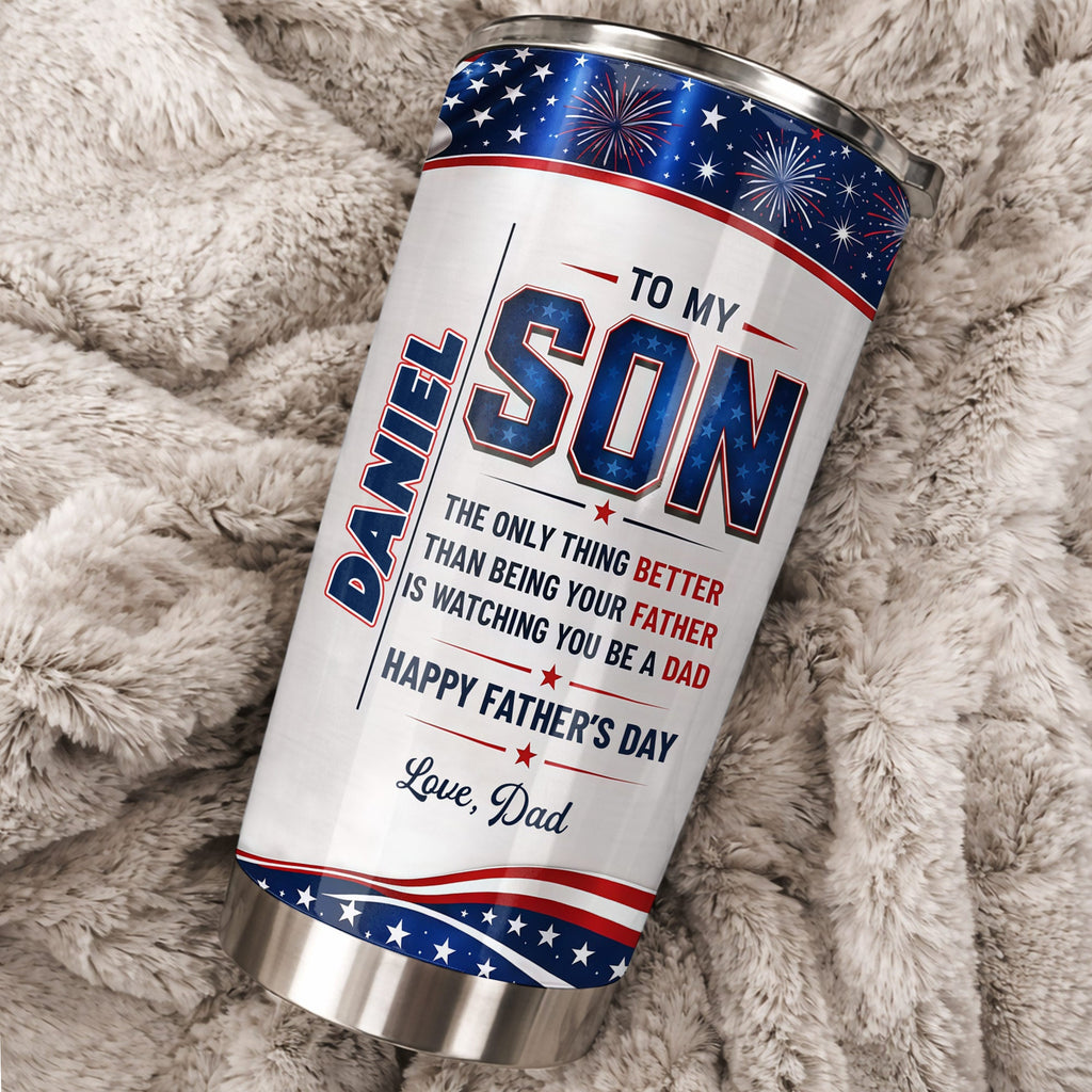 Personalized Patriotic Stars Tumbler Custom Gift for Son Tumbler GradoCreations