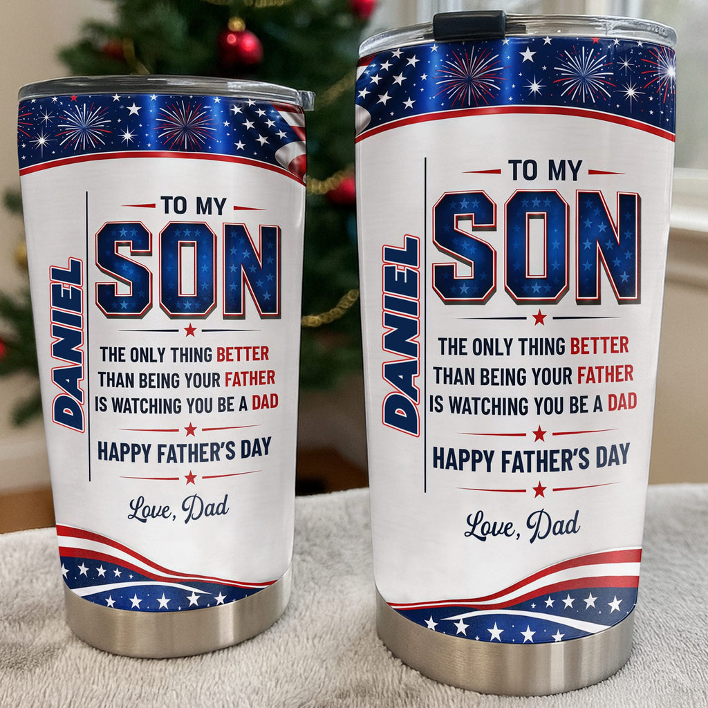 Personalized Patriotic Stars Tumbler Custom Gift for Son Tumbler GradoCreations
