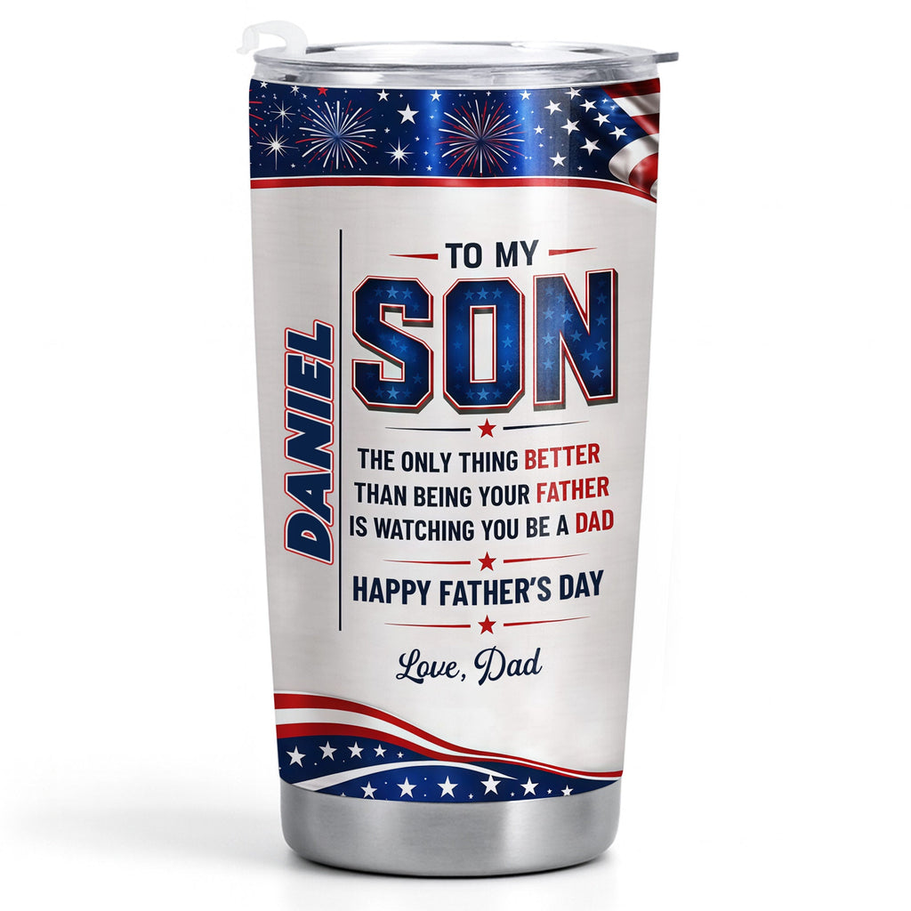Personalized Patriotic Stars Tumbler Custom Gift for Son Tumbler GradoCreations