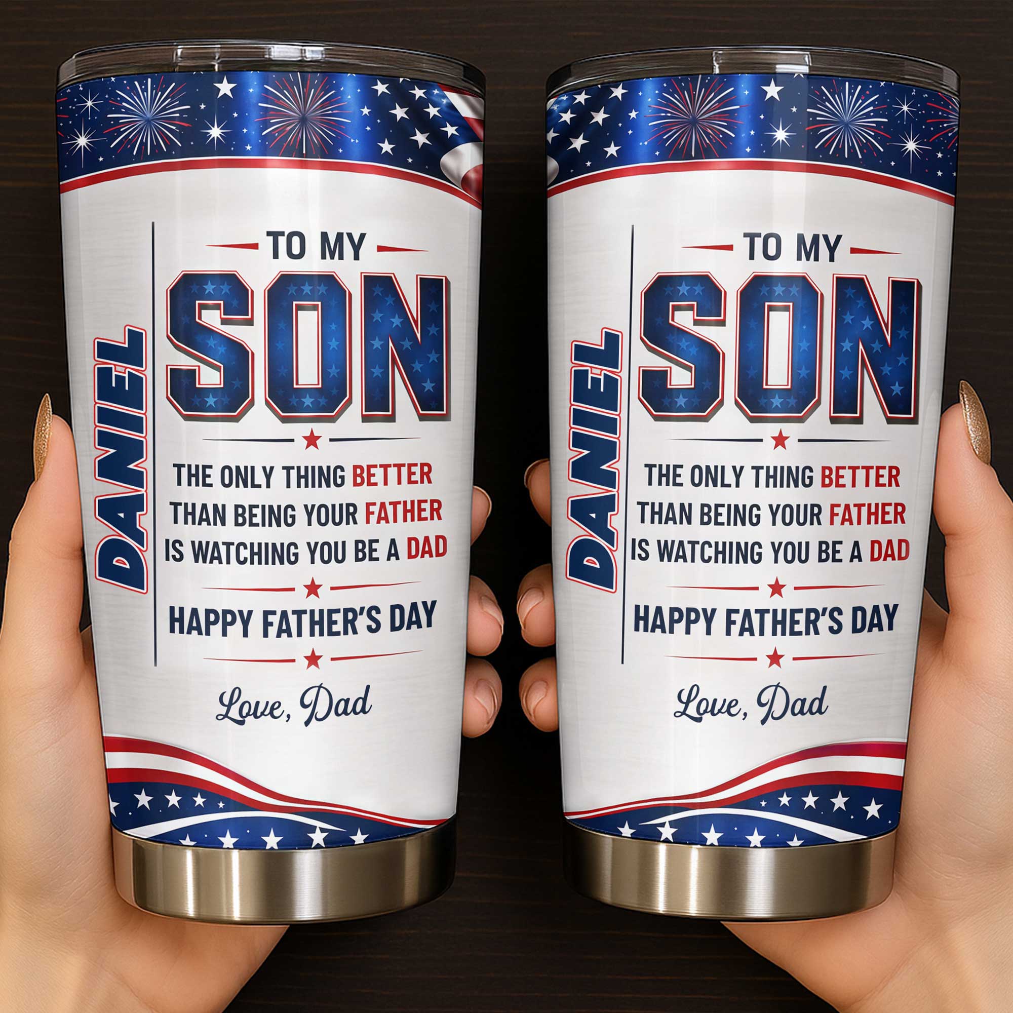 Personalized 20oz Stainless Steel Tumbler Custom Gift for Dad 20oz Tumbler GradoCreations