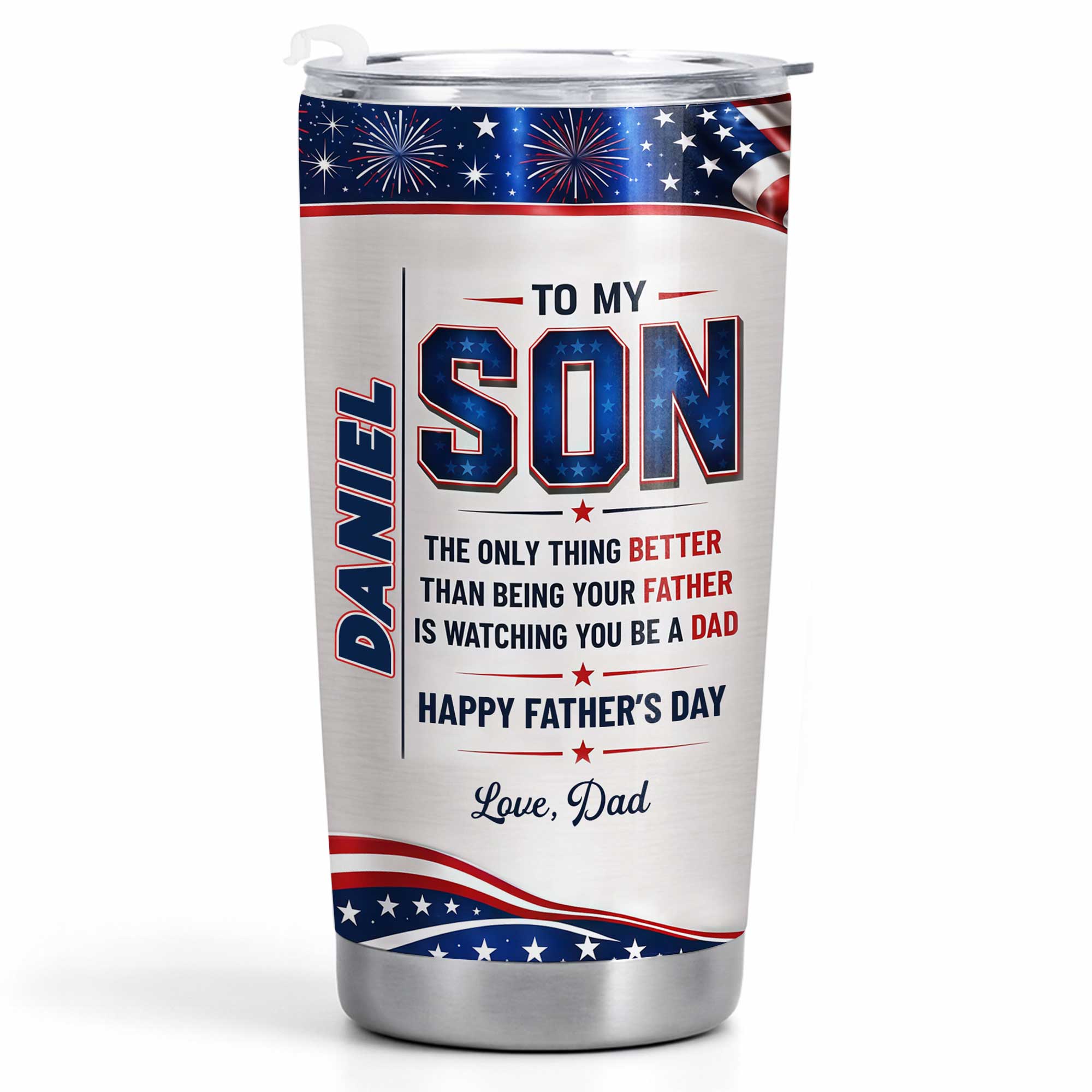 Personalized 20oz Stainless Steel Tumbler Custom Gift for Dad 20oz Tumbler GradoCreations