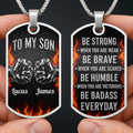 Personalized Custom Dog Tag Necklace for Son with Name Dog Tag Necklace GradoCreations
