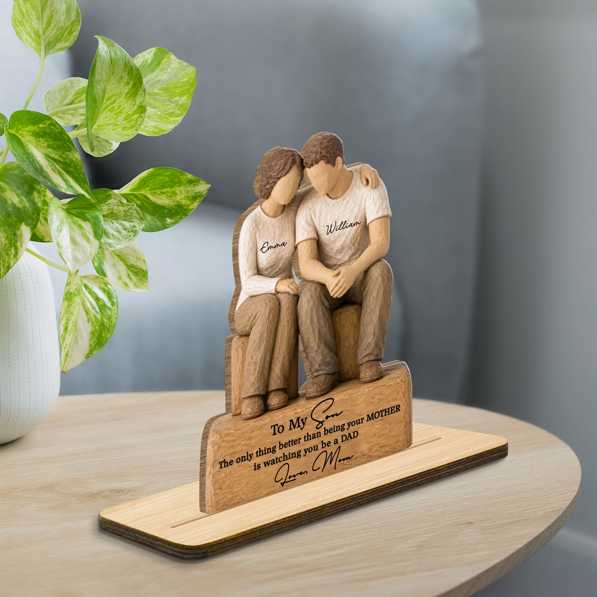 Personalized Wood Plaque Custom Message for Son Gift Wood Plaque GradoCreations