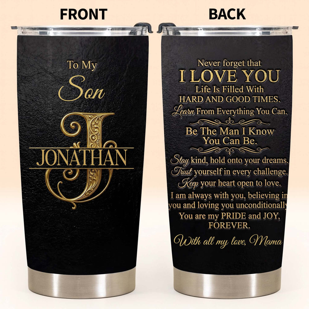 Personalized Stainless Steel Tumbler Custom Name Gift for Son Tumbler GradoCreations