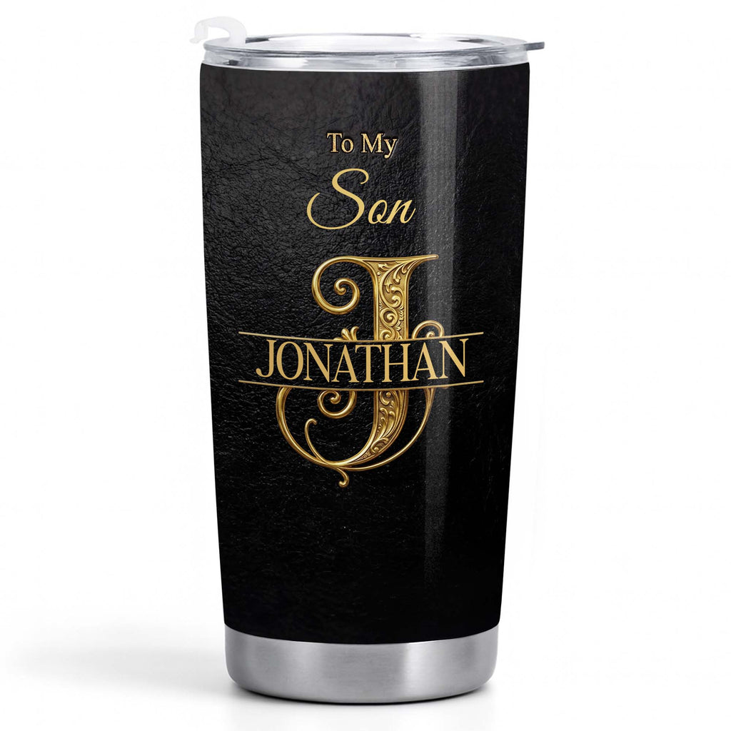 Personalized Stainless Steel Tumbler Custom Name Gift for Son Tumbler GradoCreations