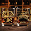 Personalized Custom Whiskey Glass Monogram Gift for Son Whiskey Glass GradoCreations