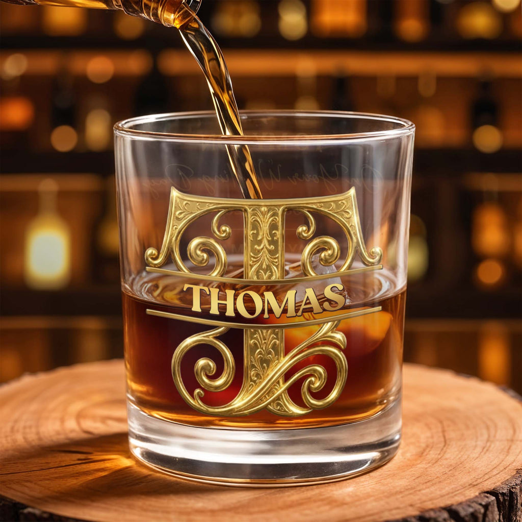 Personalized Custom Whiskey Glass Monogram Gift for Son Whiskey Glass GradoCreations