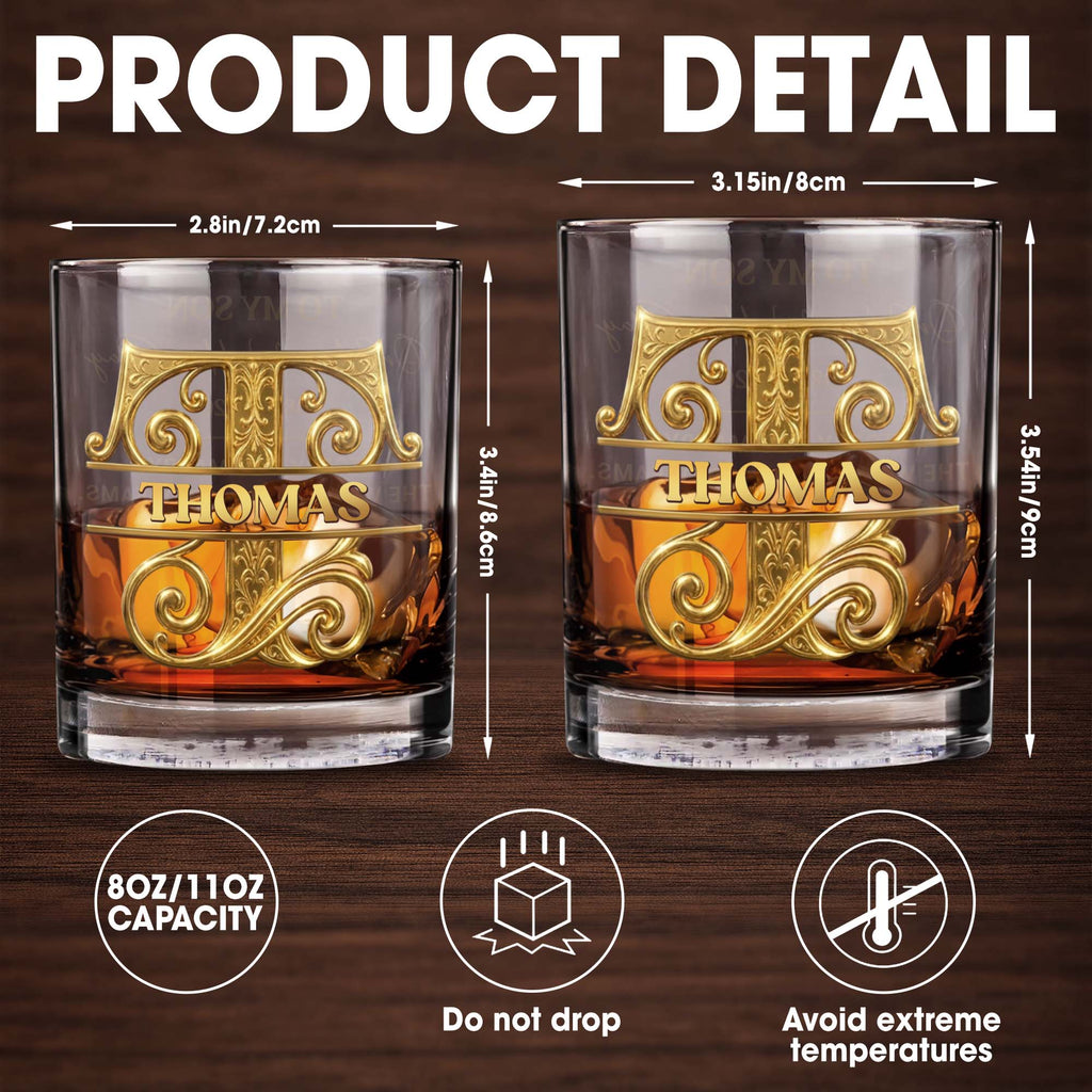 Personalized Custom Whiskey Glass Monogram Gift for Son Whiskey Glass GradoCreations
