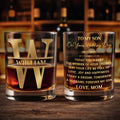 Personalized 3D Golden Monogram Whiskey Glass Custom Gift for Son Whiskey Glass GradoCreations