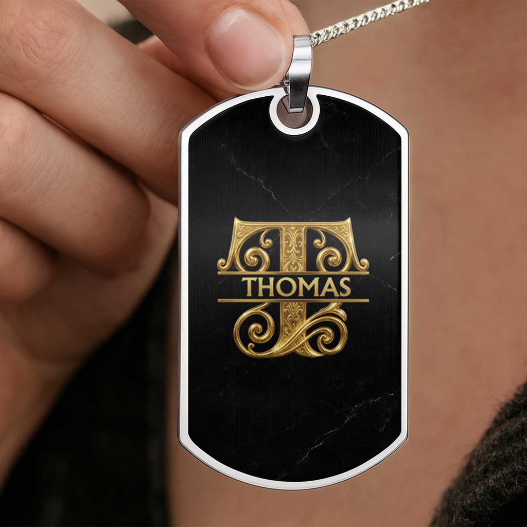 Personalized Dog Tag Necklace Custom Name Gift for Son Dog Tag Necklace GradoCreations