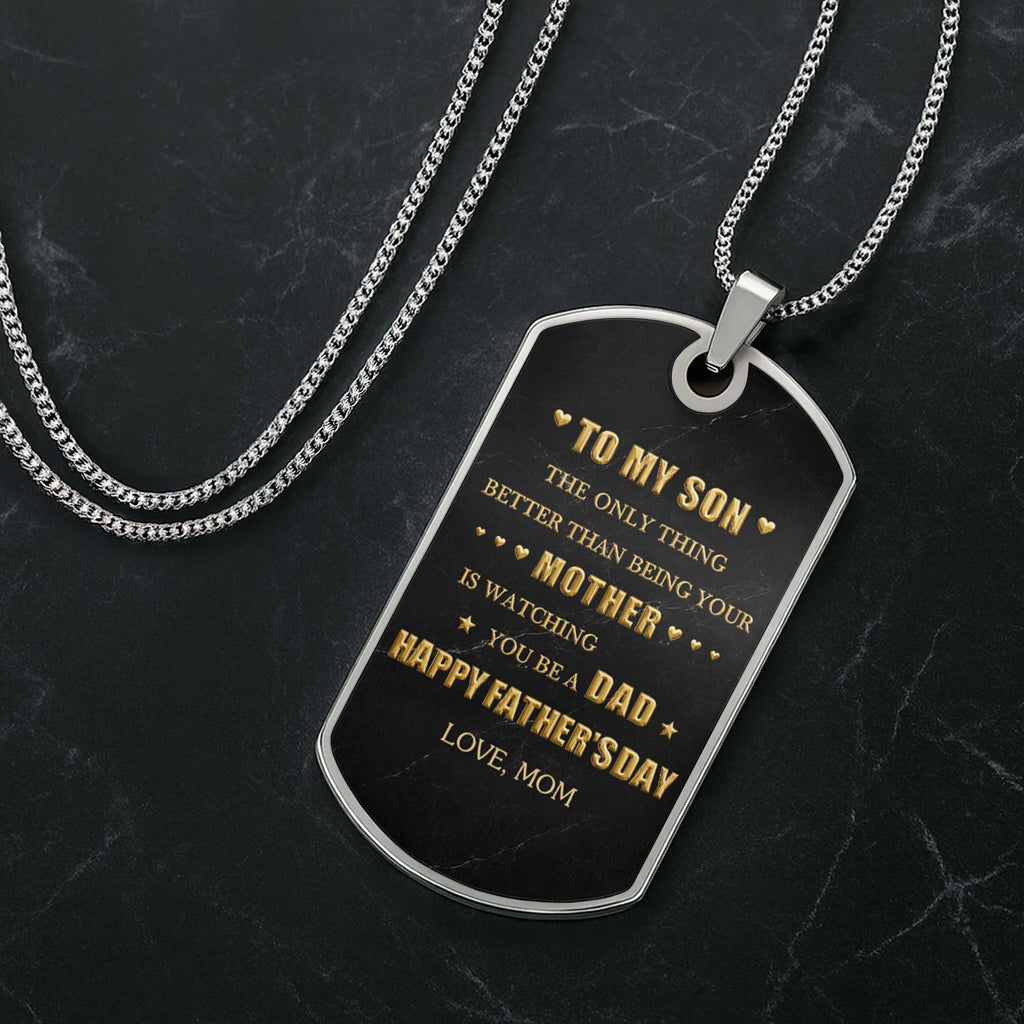 Personalized Dog Tag Necklace Custom Name Gift for Son Dog Tag Necklace GradoCreations