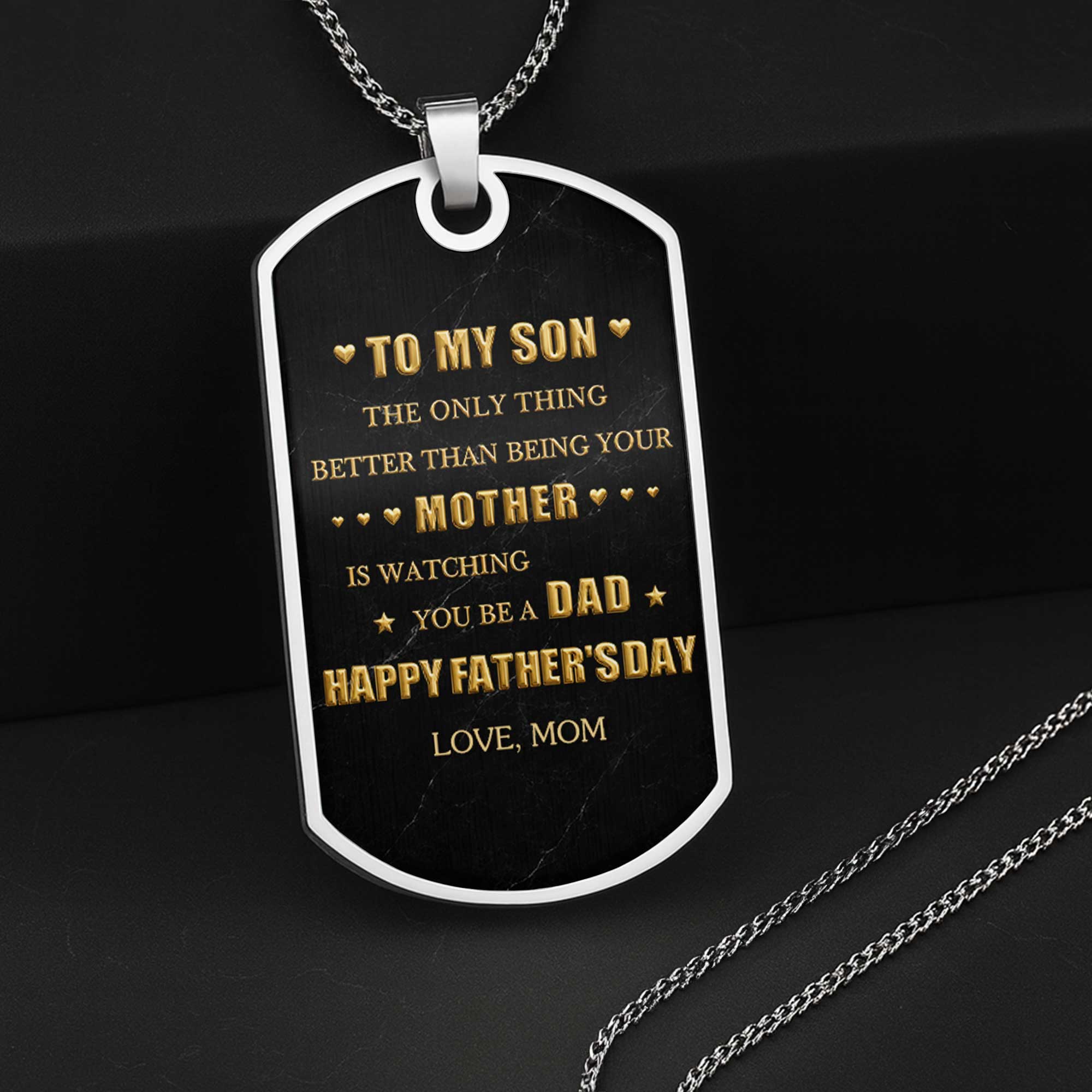 Personalized Dog Tag Necklace Custom Name Gift for Son Dog Tag Necklace GradoCreations