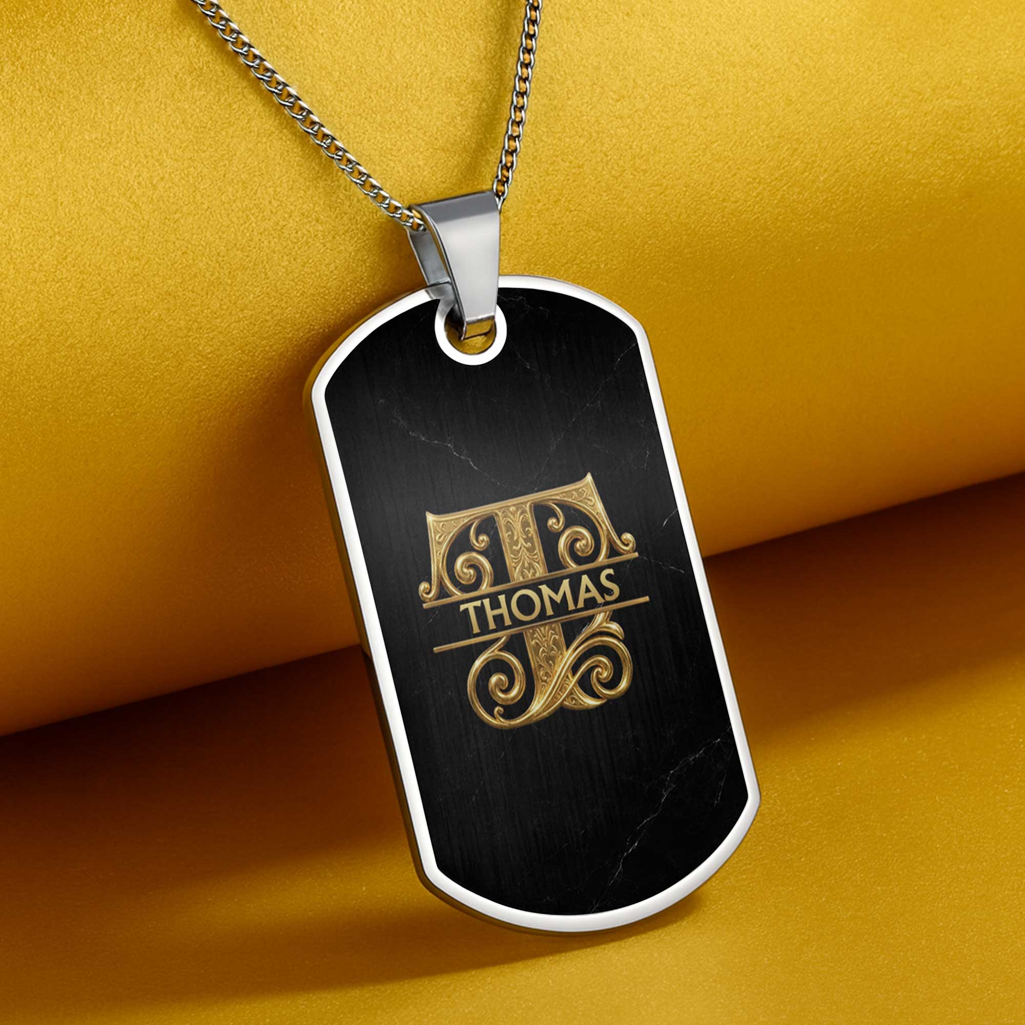 Personalized Dog Tag Necklace Custom Name Gift for Son Dog Tag Necklace GradoCreations