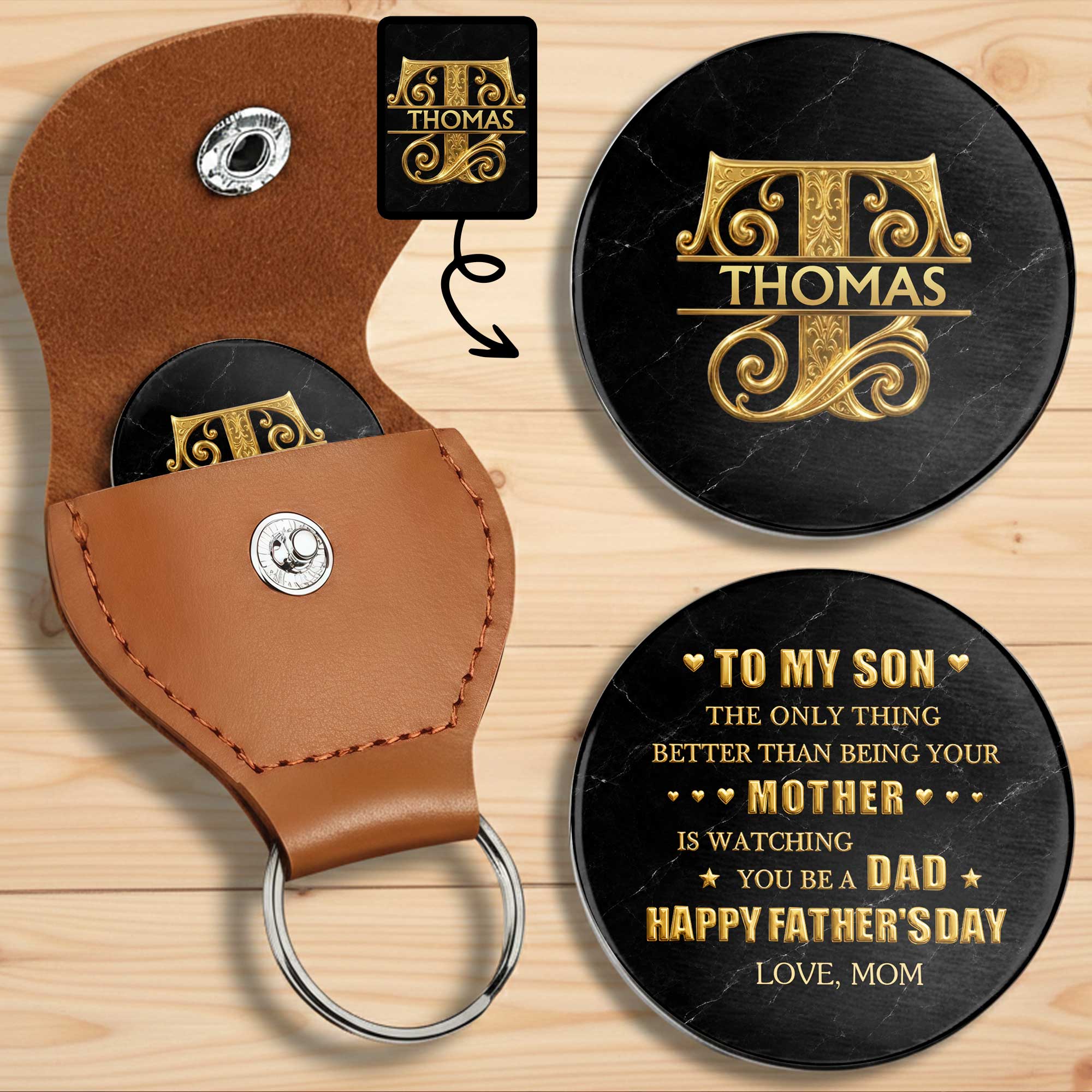 Personalized Pocket Hug Custom Message for Son Father's Day Gift Pocket Hug GradoCreations