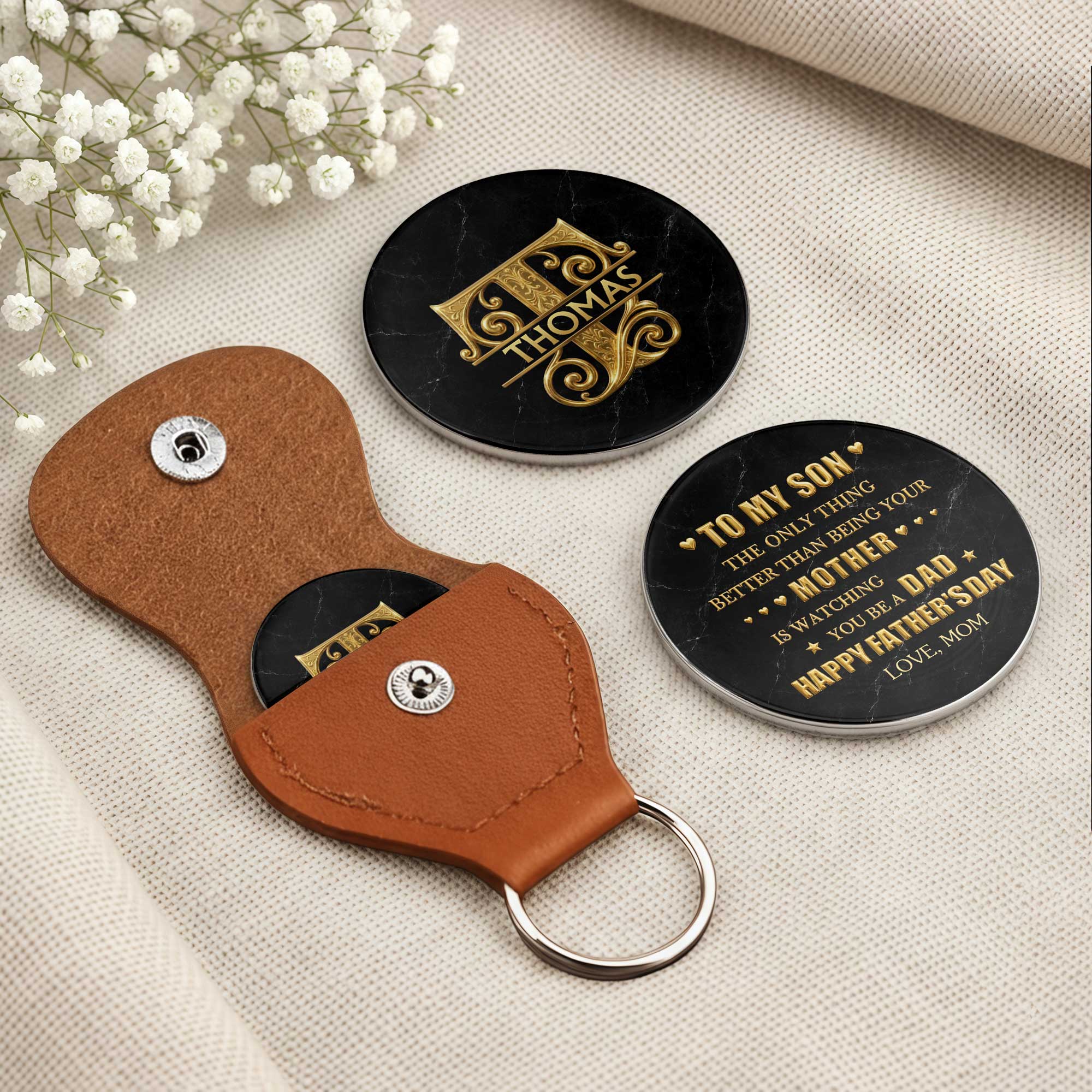 Personalized Pocket Hug Custom Message for Son Father's Day Gift Pocket Hug GradoCreations